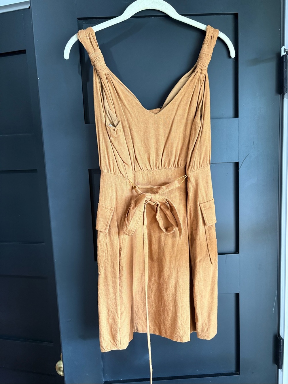 Lulus Rust Button Front Utility Mini Dress Size Large - Picture 5 of 6